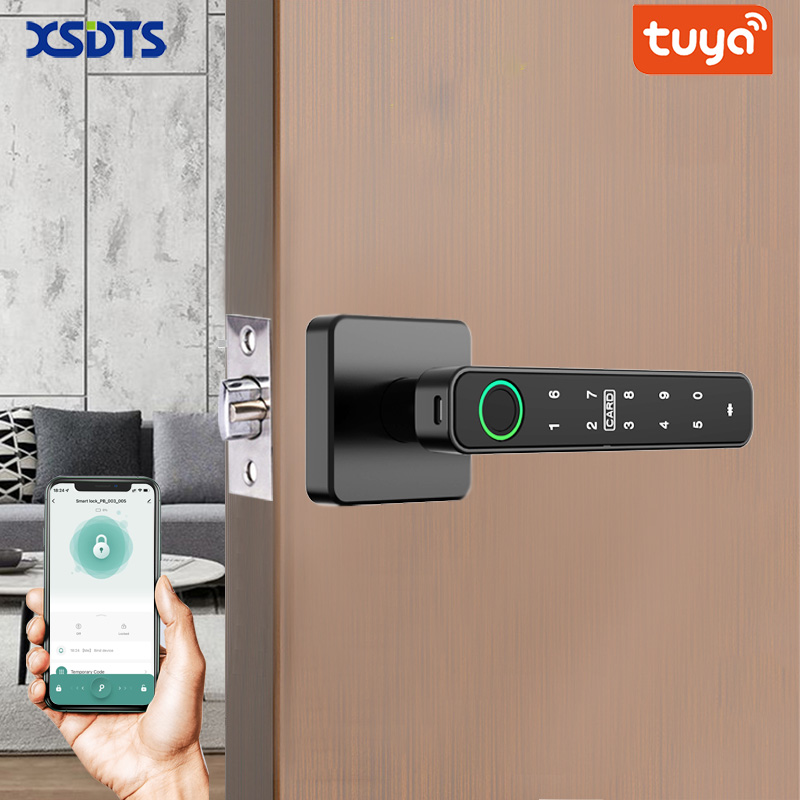 Smart Home Villa - XSDTS Tuya Fingerabdruck-Türschloss mit Schlüsselkarte, Digitales
